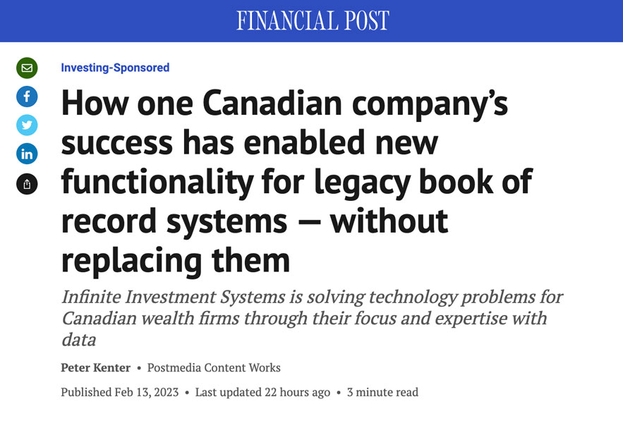 Screenshot from a Financial Post article featuring IIS